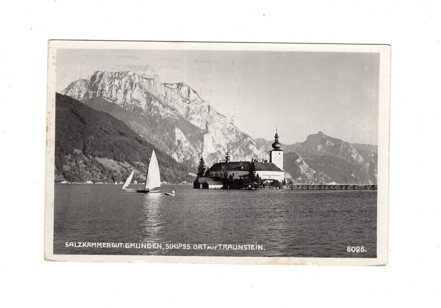 Ansichtskarte Gmunden, Schloss Orth mit Traunstein / Salzkammergut / Österreich