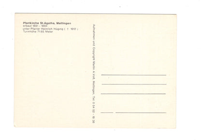 Ansichtskarte Mettingen / Pfarrkirche St. Agatha / H1-65