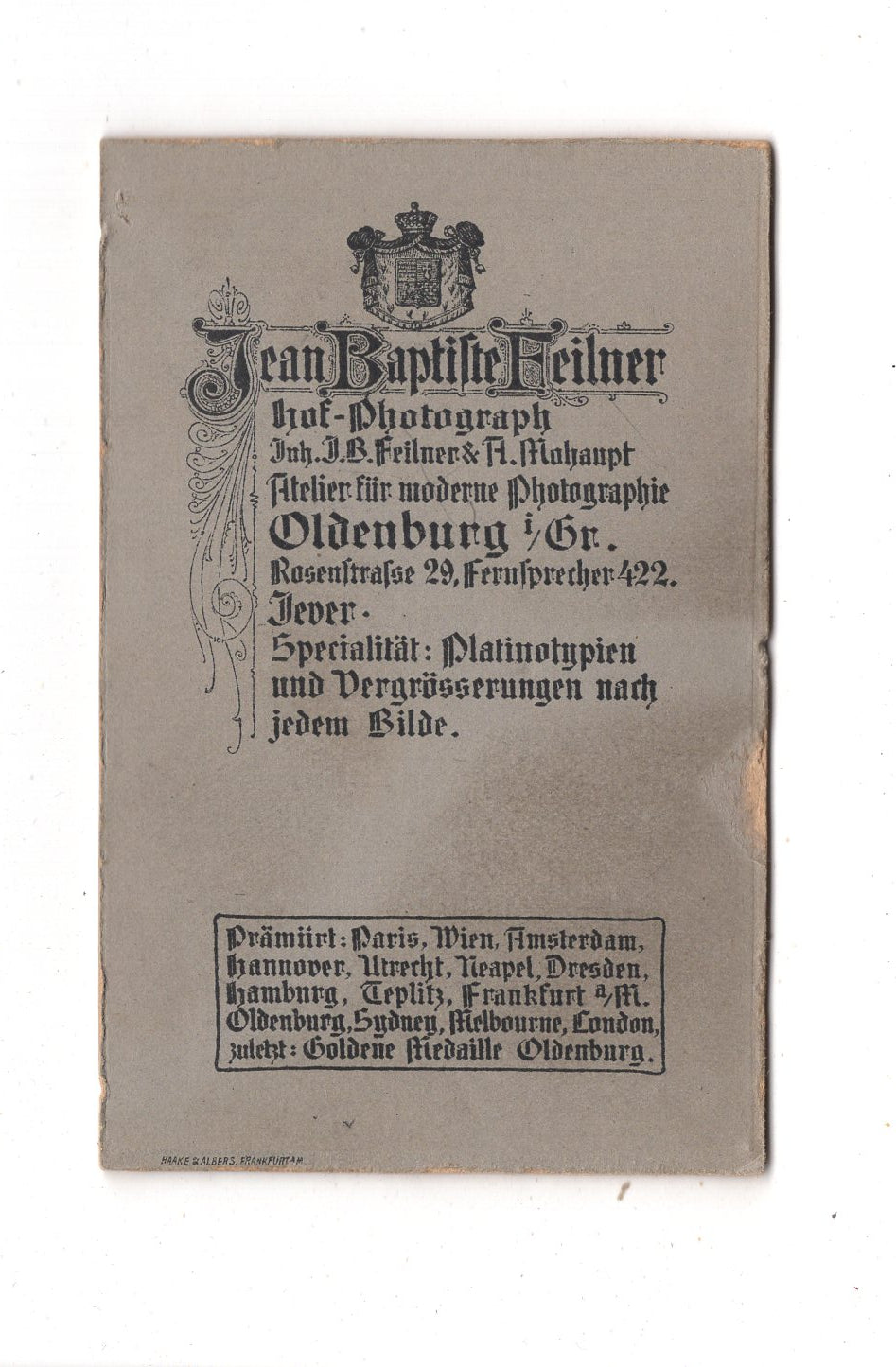 Fotografie Feines Paar - Oldenburg / Jever 1900er / CDV L1-36