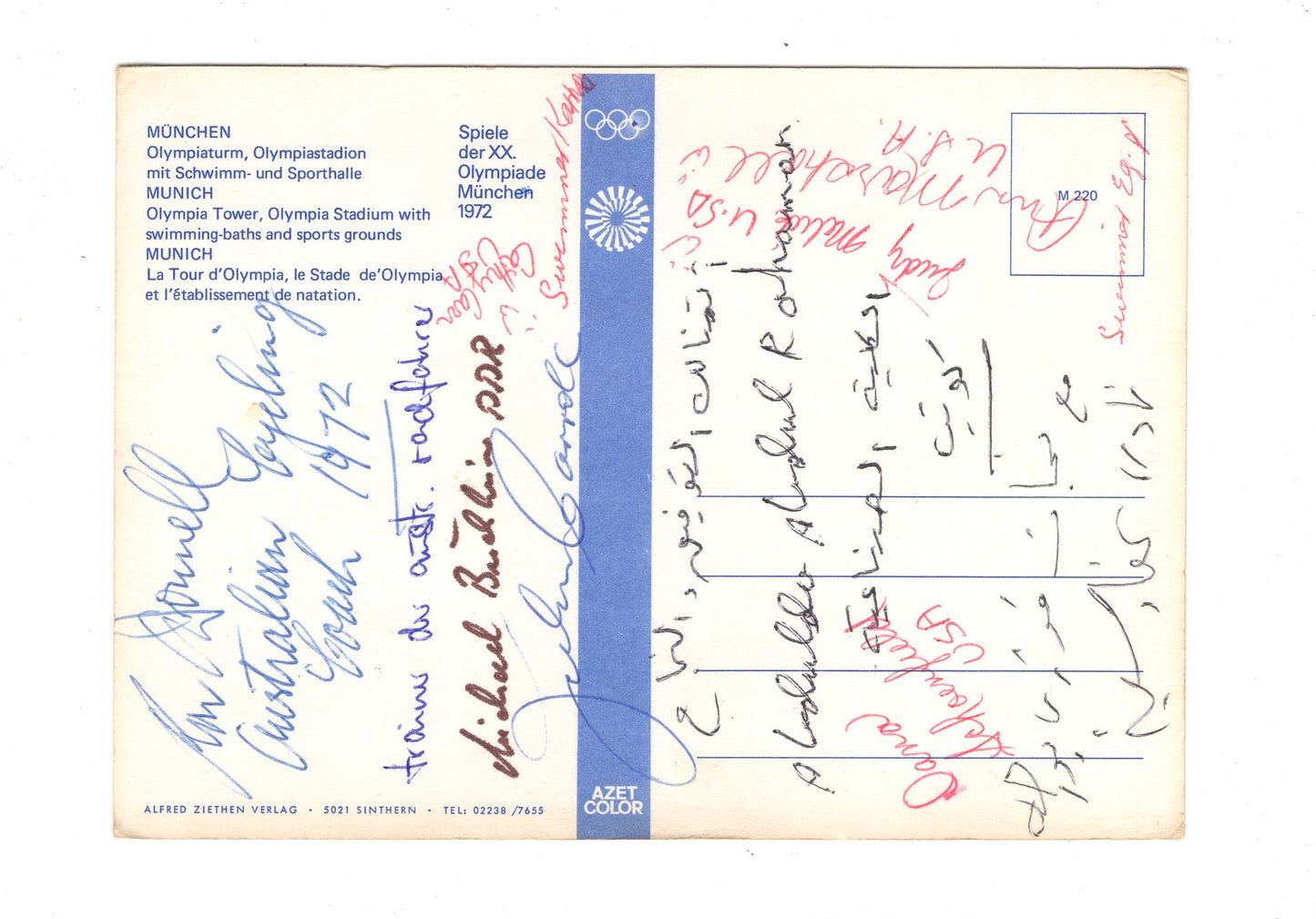 Ansichtskarte München 1972 / Spiele der XX. Olympiade / mit Autogrammen / G1-52