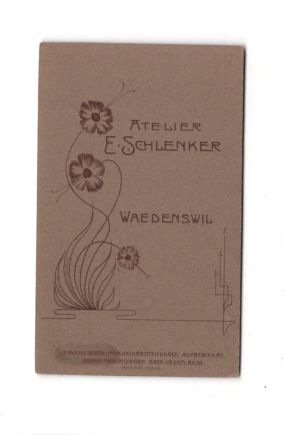 Fotografie Damenportrait - Wädenswil 1900er / CDV C1-16