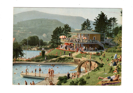 Ansichtskarte Bad Kissingen / Terrassen-Schwimmbad am Ballinghain