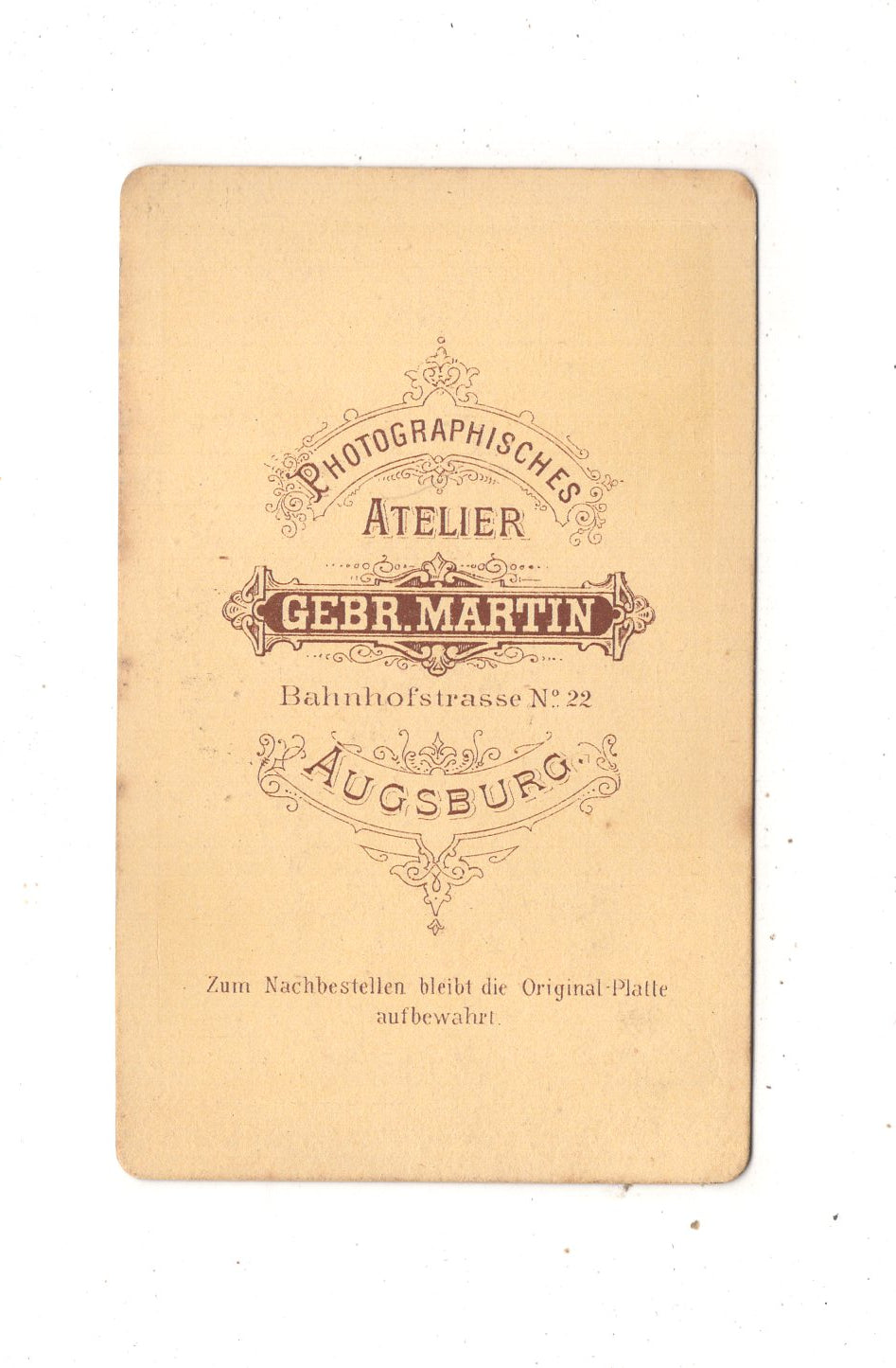 Fotografie Herrenportrait - Augsburg 1870er