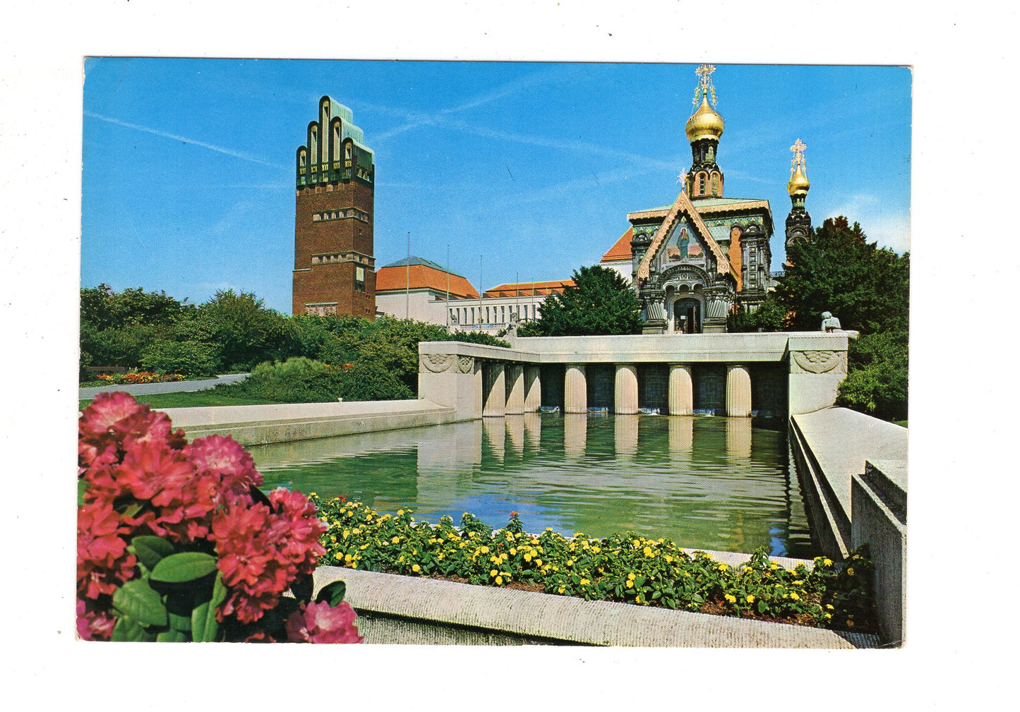 Ansichtskarte Darmstadt / Russische Kapelle und Hochzeitsturm / J1-60