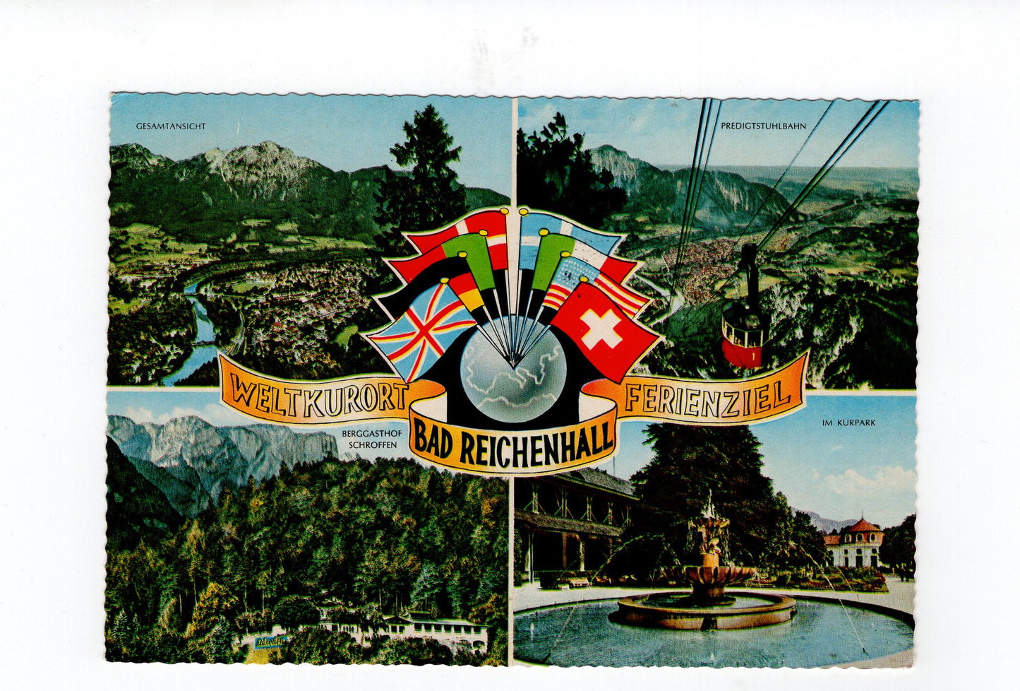Ansichtskarte Bad Reichenhall / Kurpark / Berggasthof Schroffen +++