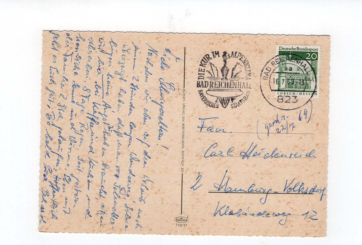 Ansichtskarte Bad Reichenhall / Kurpark / Berggasthof Schroffen +++