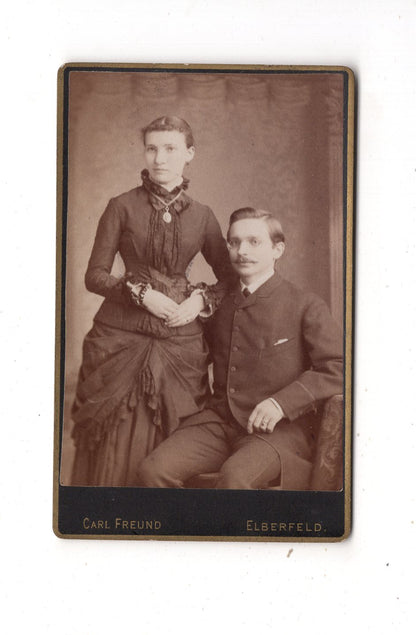 Fotografie Feines Paar - Elberfeld 1880er / CDV L1-37