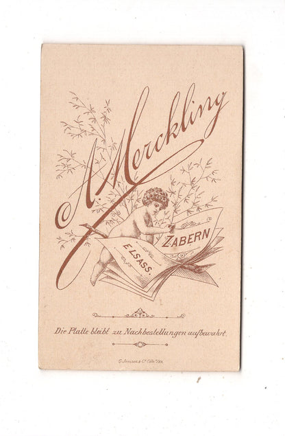 Fotografie Feines junges Mädchen - Zabern im Elsass 1880er / CDV N1-01