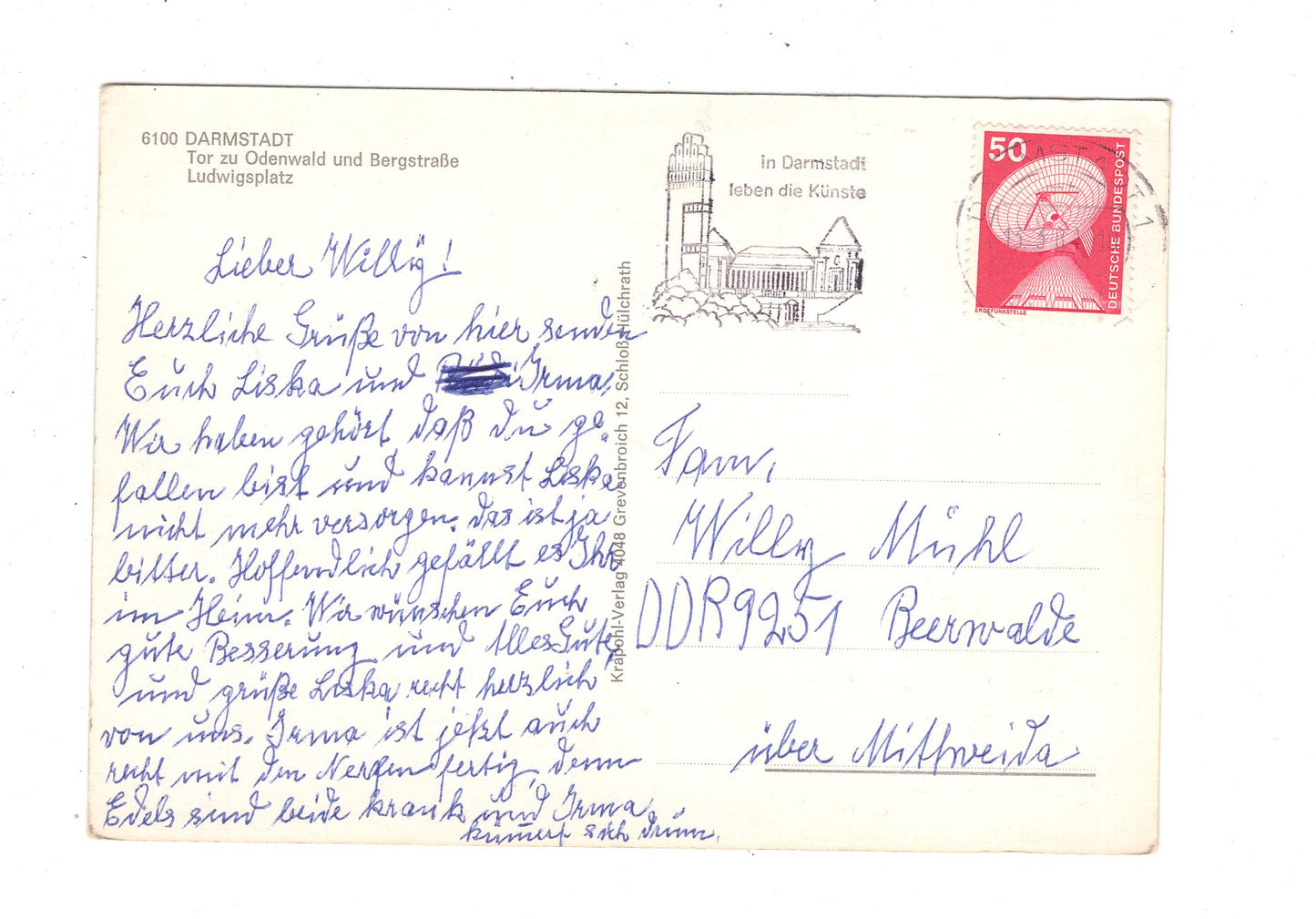 Ansichtskarte Darmstadt / Ludwigsplatz / J1-60