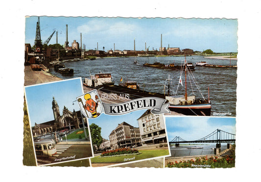 Ansichtskarte Krefeld / Hauptbahnhof / Ostwall +++