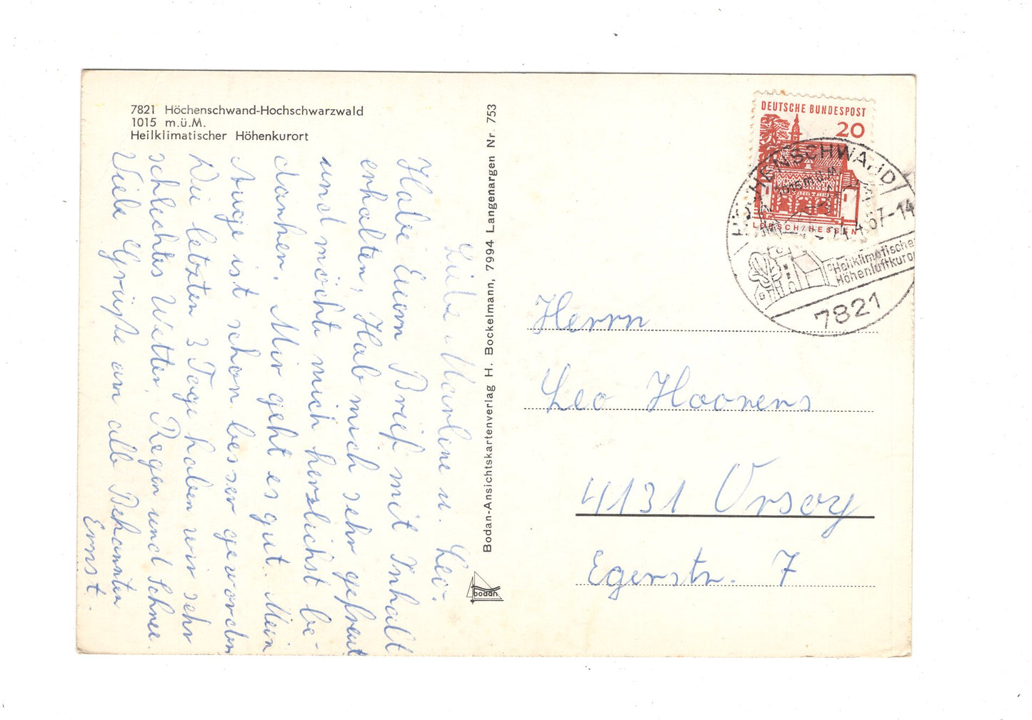 Ansichtskarte Höchenschwand im südlichen Hochschwarzwald / G1-69