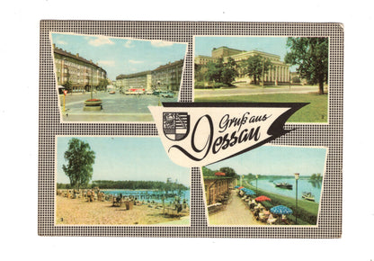 Ansichtskarte Dessau / Landestheater / Strandbad Adria +++