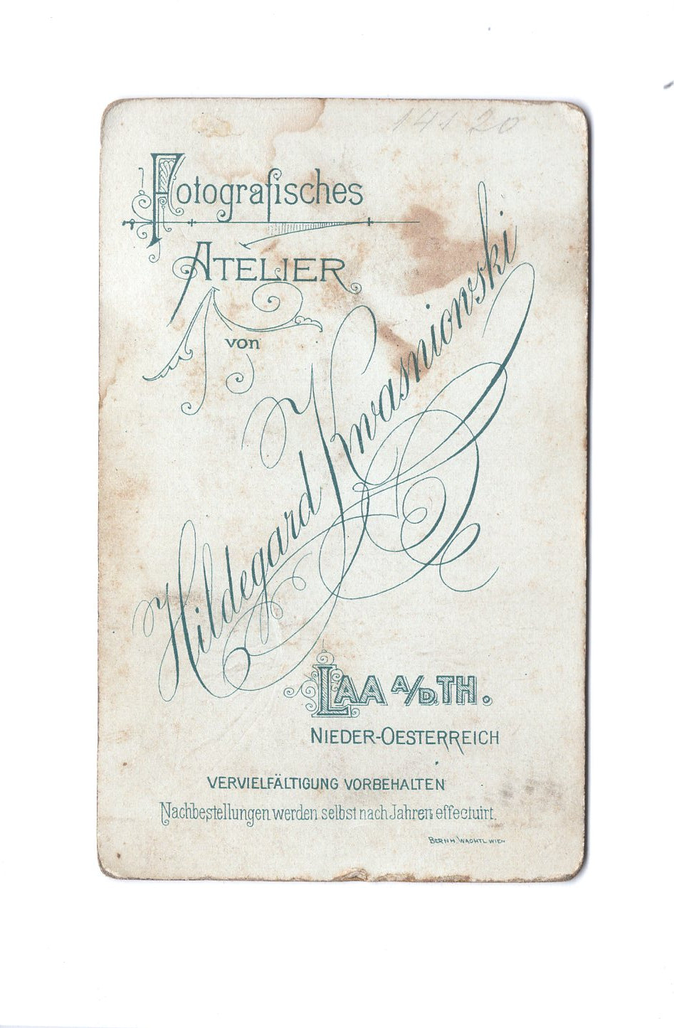 Fotografie Feine Dame - Laa an der Thaya um 1900