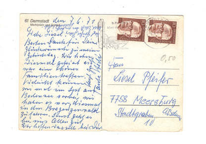 Ansichtskarte Darmstadt / Marktplatz & Schloss / J1-60