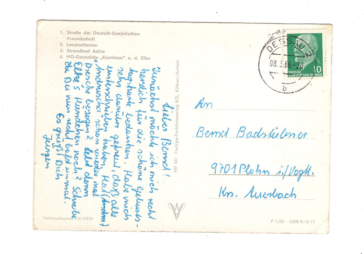 Ansichtskarte Dessau / Landestheater / Strandbad Adria +++