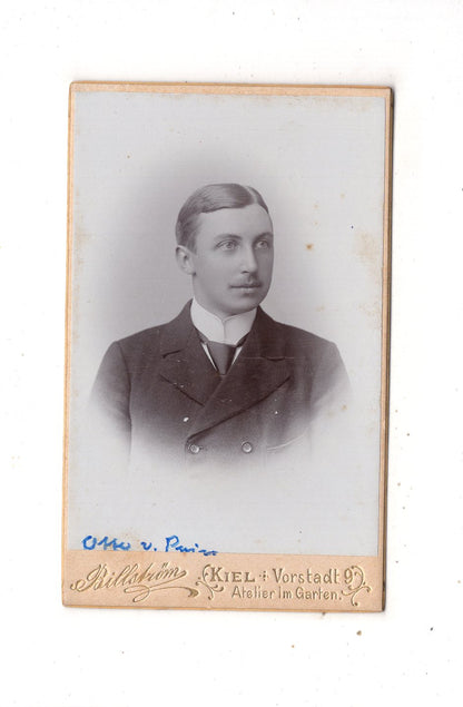 Fotografie Herrenportrait mit Widmung - Kiel um 1900
