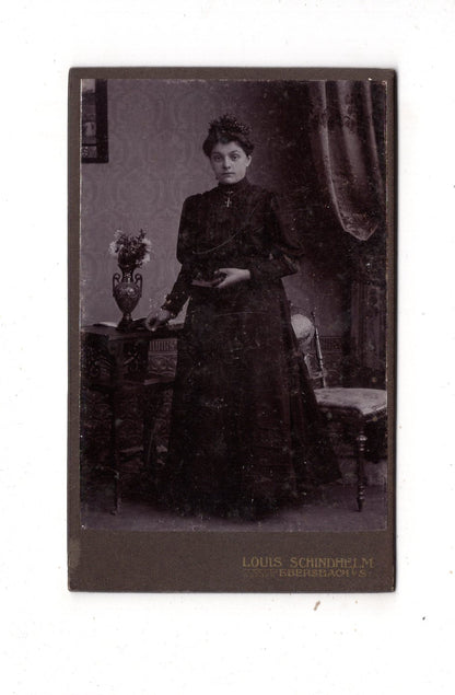 Fotografie Feines junges Mädchen - Ebersbach 1900er / CDV E1-31