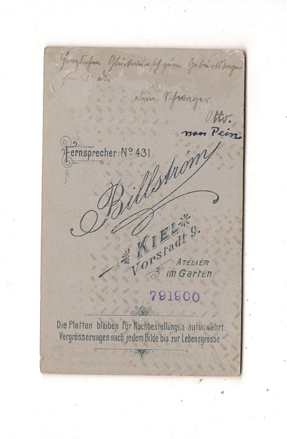 Fotografie Herrenportrait mit Widmung - Kiel um 1900