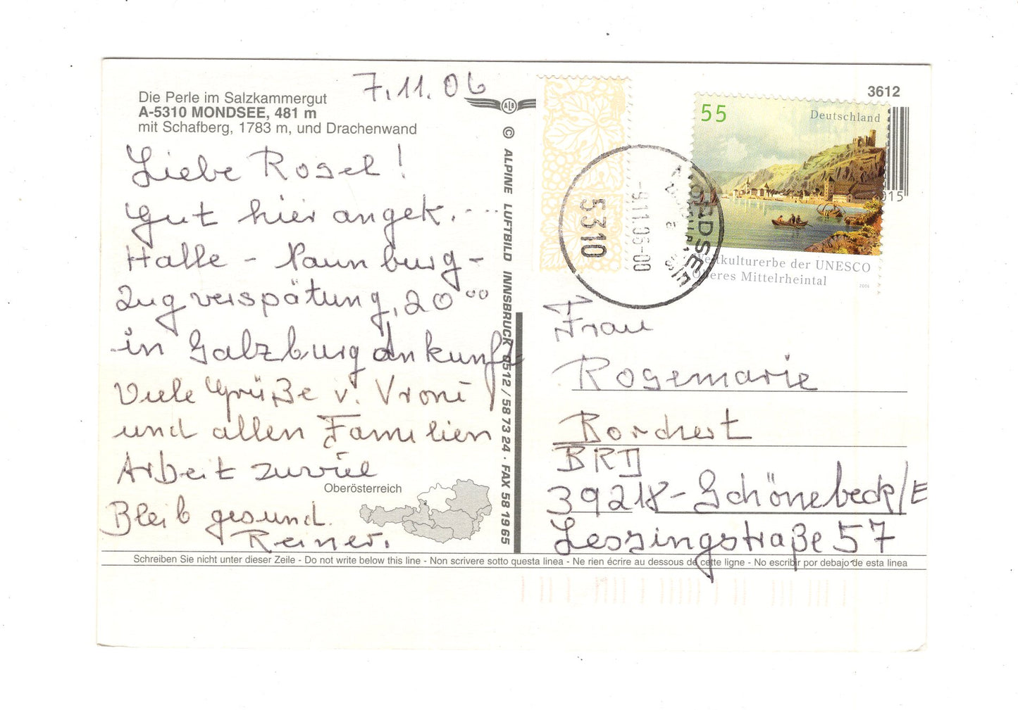 Ansichtskarte Mondsee / Salzkammergut / Österreich