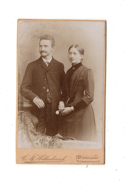 Fotografie Feines Paar - Düsseldorf 1890er / CDV L1-37