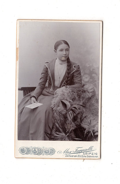 Fotografie Feines junges Mädchen / Ella Dittmar - Leipzig 1890er / CDV N1-02