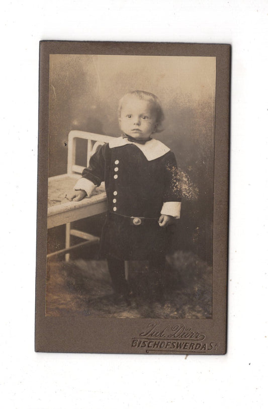 Fotografie Niedlicher kleiner Junge - Bischofswerda 1910er / CDV M1-19