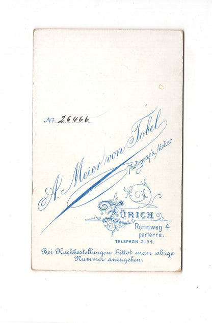 Fotografie Damenportrait - Zürich 1890er / CDV C1-16