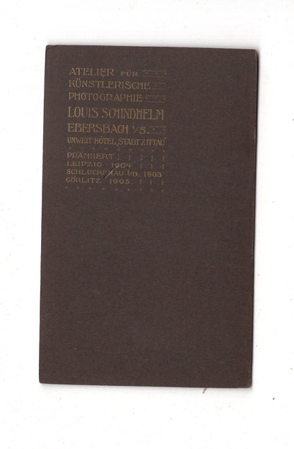 Fotografie Feines junges Mädchen - Ebersbach 1900er / CDV E1-31