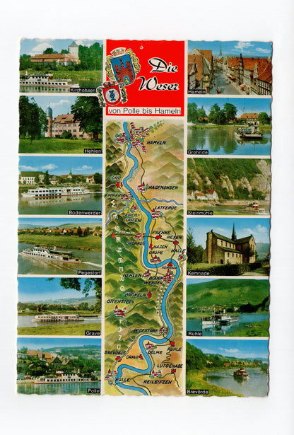 Ansichtskarte Die Weser von Polle bis Hameln