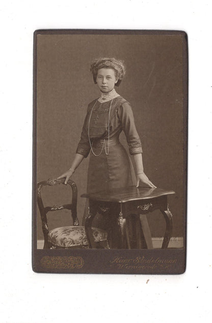 Fotografie Feines junges Mädchen - Wernigerode 1910er / CDV E1-31