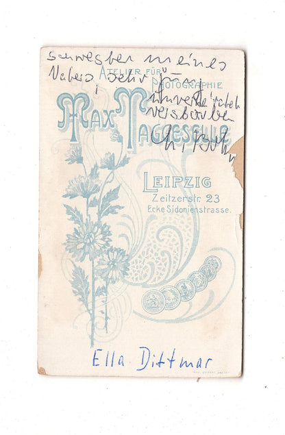 Fotografie Feines junges Mädchen / Ella Dittmar - Leipzig 1890er / CDV N1-02