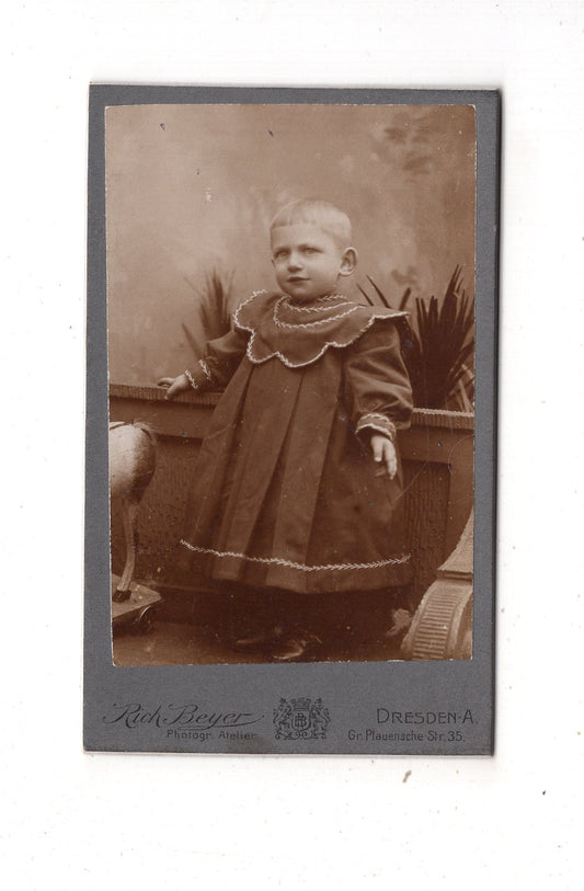 Fotografie Niedlicher kleiner Junge - Dresden 1900er / CDV M1-19