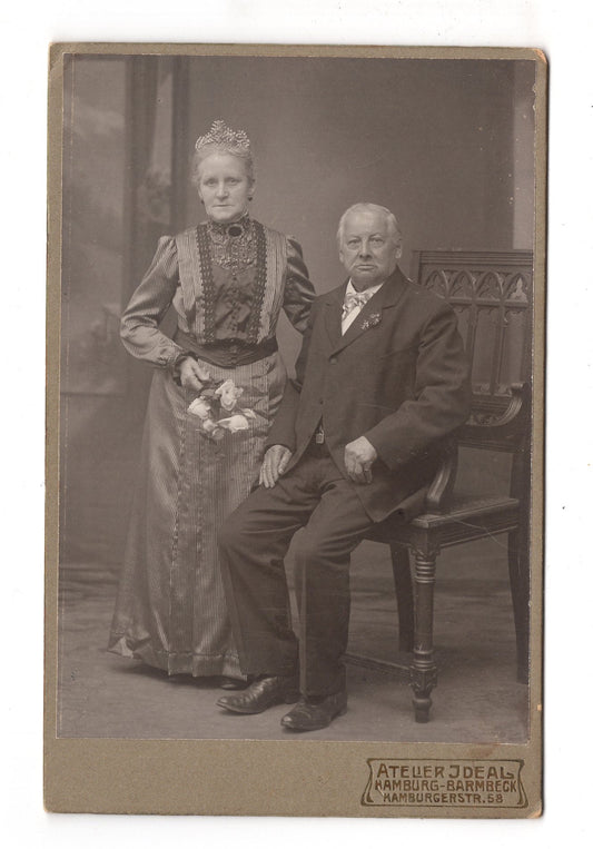 Fotografie Feines Paar - Hamburg-Barmbek 1900er / CAB X-26