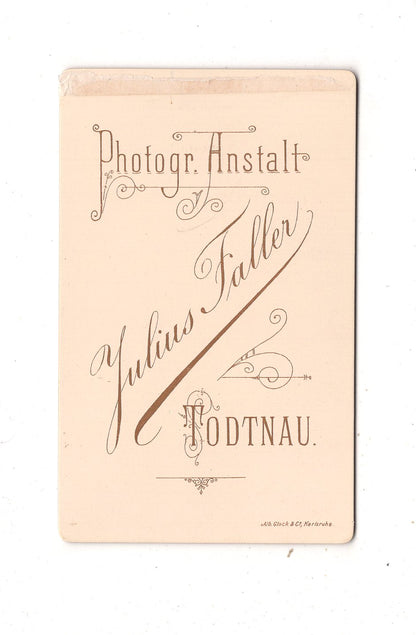 Fotografie Feines junges Mädchen - Todtnau um 1890 / CDV N1-02