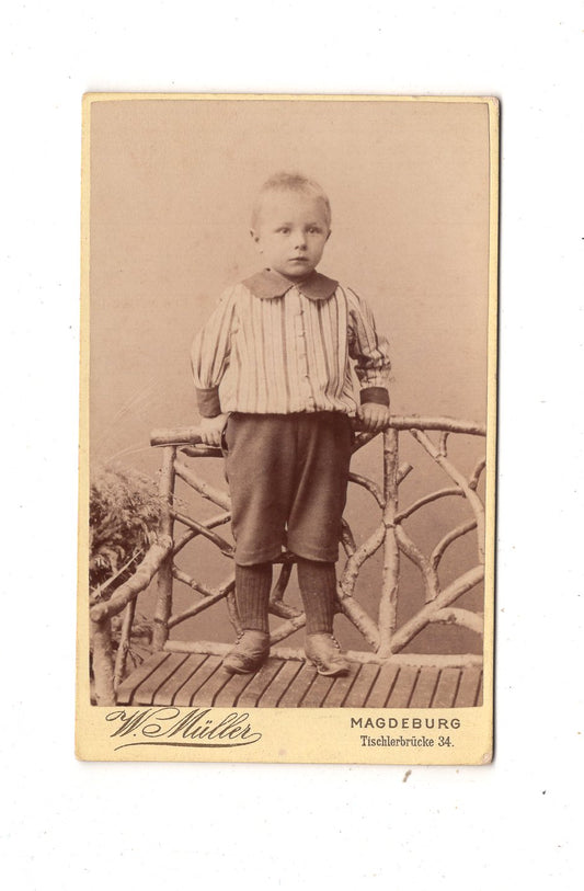 Fotografie Niedlicher kleiner Junge - Magdeburg 1880er / CDV M1-19