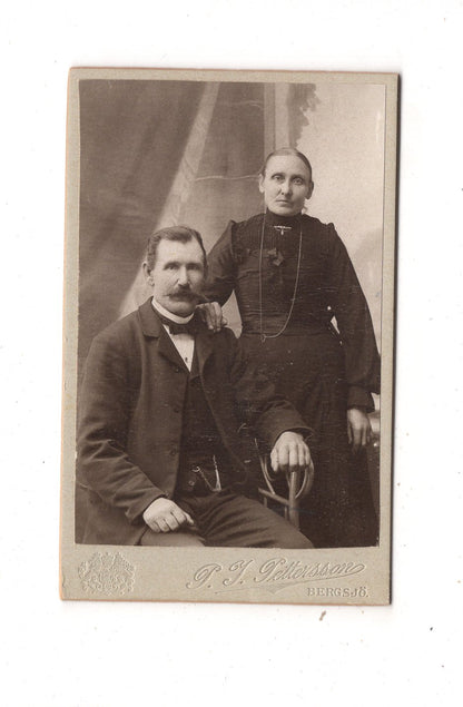 Fotografie Feines Paar - Bergsjö um 1910 / CDV L1-37