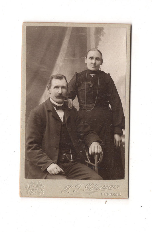 Fotografie Feines Paar - Bergsjö um 1910 / CDV L1-37