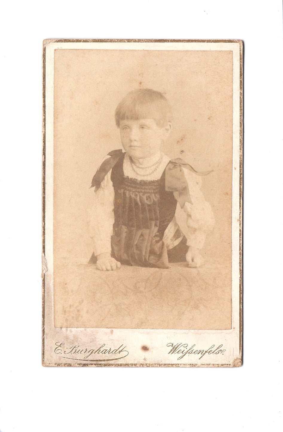 Fotografie Niedliches kleines Mädchen - Weißenfels 1880er