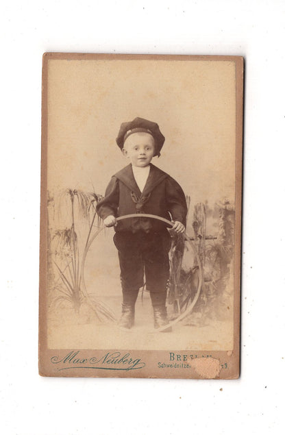 Fotografie Niedlicher kleiner Junge - Breslau Wroclaw 1900