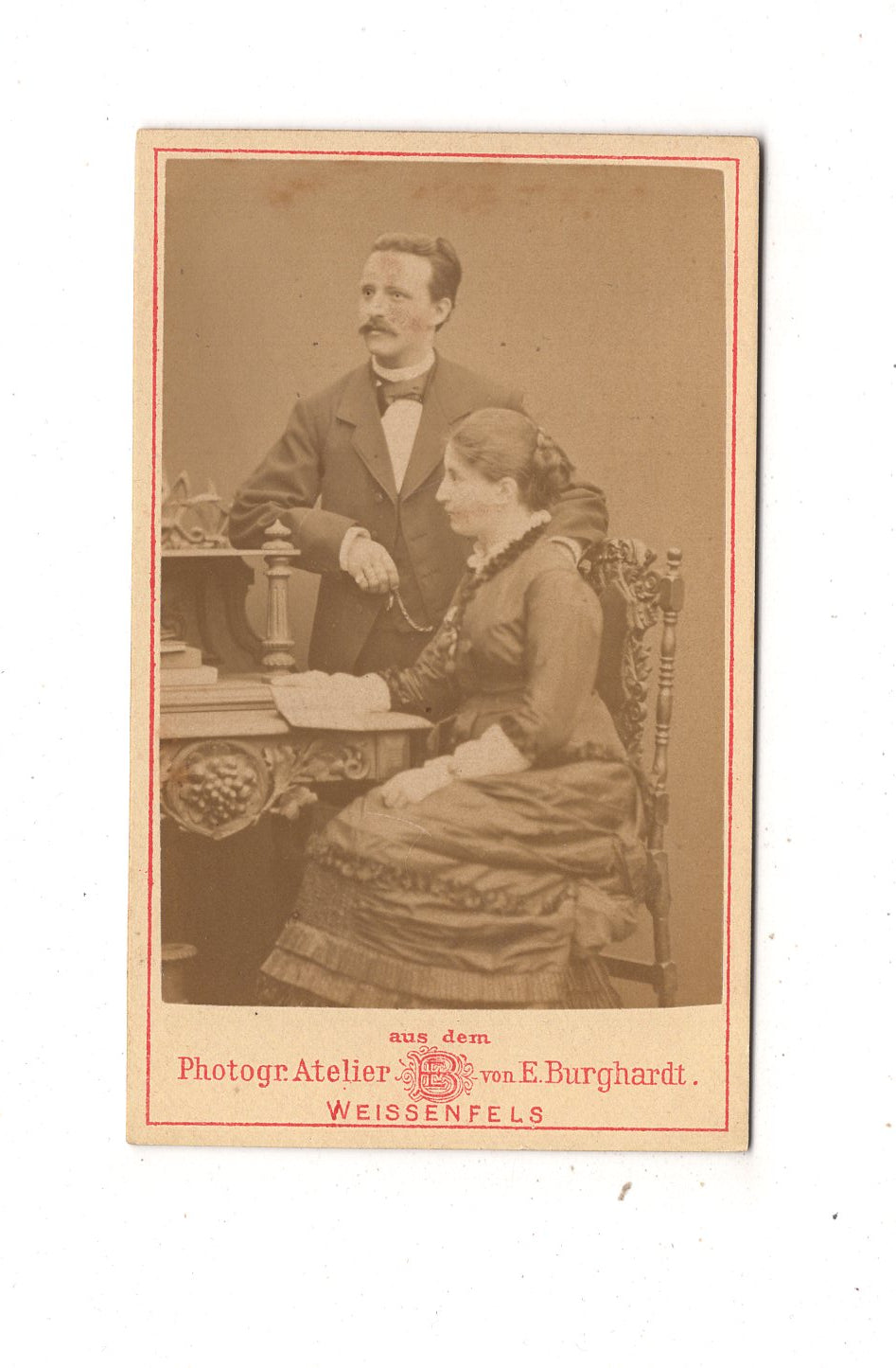 Fotografie Feines Paar - Weißenfels 1870er / CDV L1-37