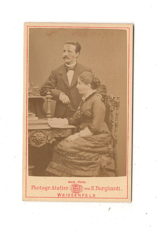 Fotografie Feines Paar - Weißenfels 1870er / CDV L1-37