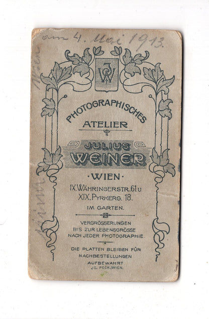 Fotografie Feines junges Mädchen - Wien 1913 / CDV N1-02
