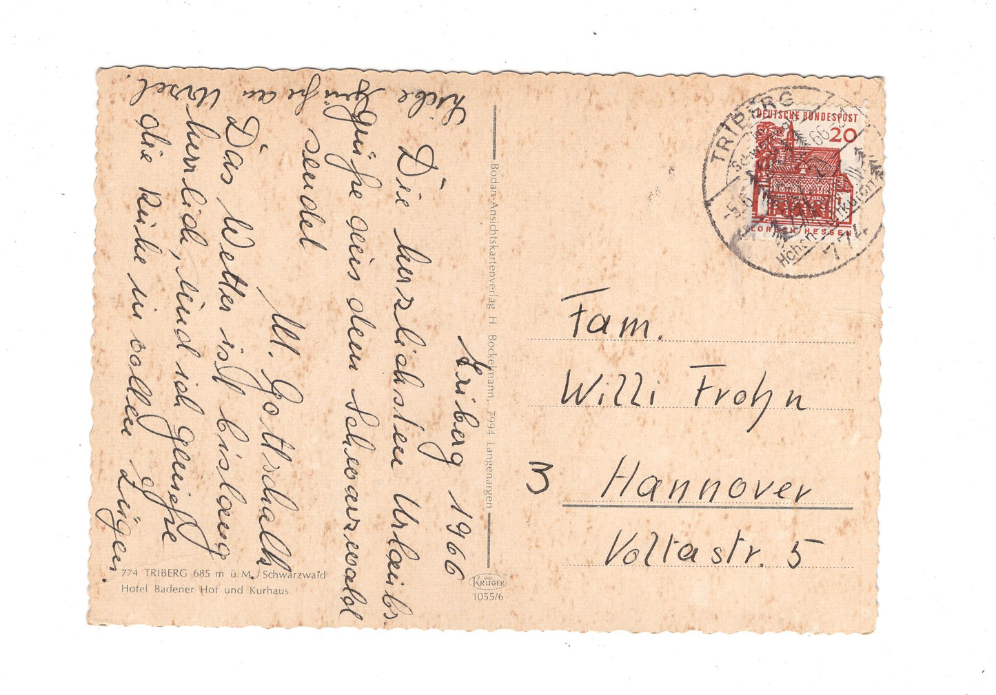 Ansichtskarte Triberg im Schwarzwald / Hotel Badener Hof und Kurhaus / G1-69