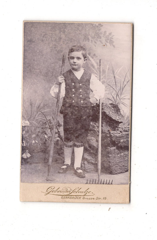 Fotografie Niedlicher kleiner Junge - Osnabrück 1900er / CDV M1-19