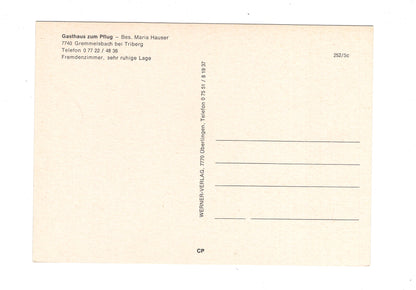 Ansichtskarte Gasthaus zum Pflug / Gremmelsbach bei Triberg / G1-69