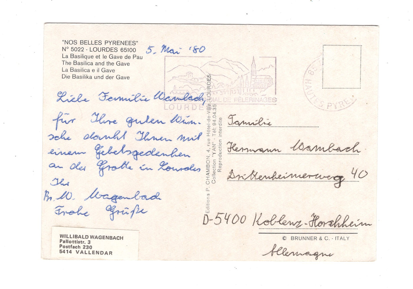 Ansichtskarte Lourdes / Frankreich