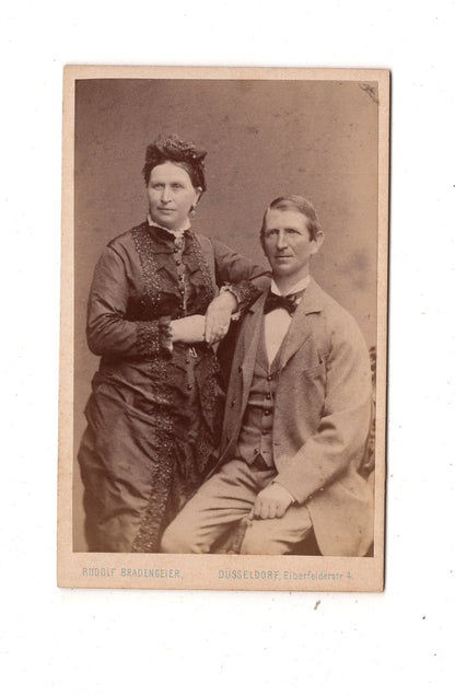 Fotografie Feines Paar - Düsseldorf um 1880 / CDV L1-37