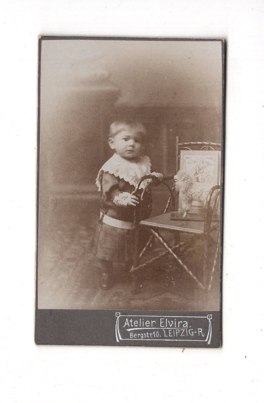Fotografie Niedlicher kleiner Junge - Leipzig 1900er / CDV M1-19