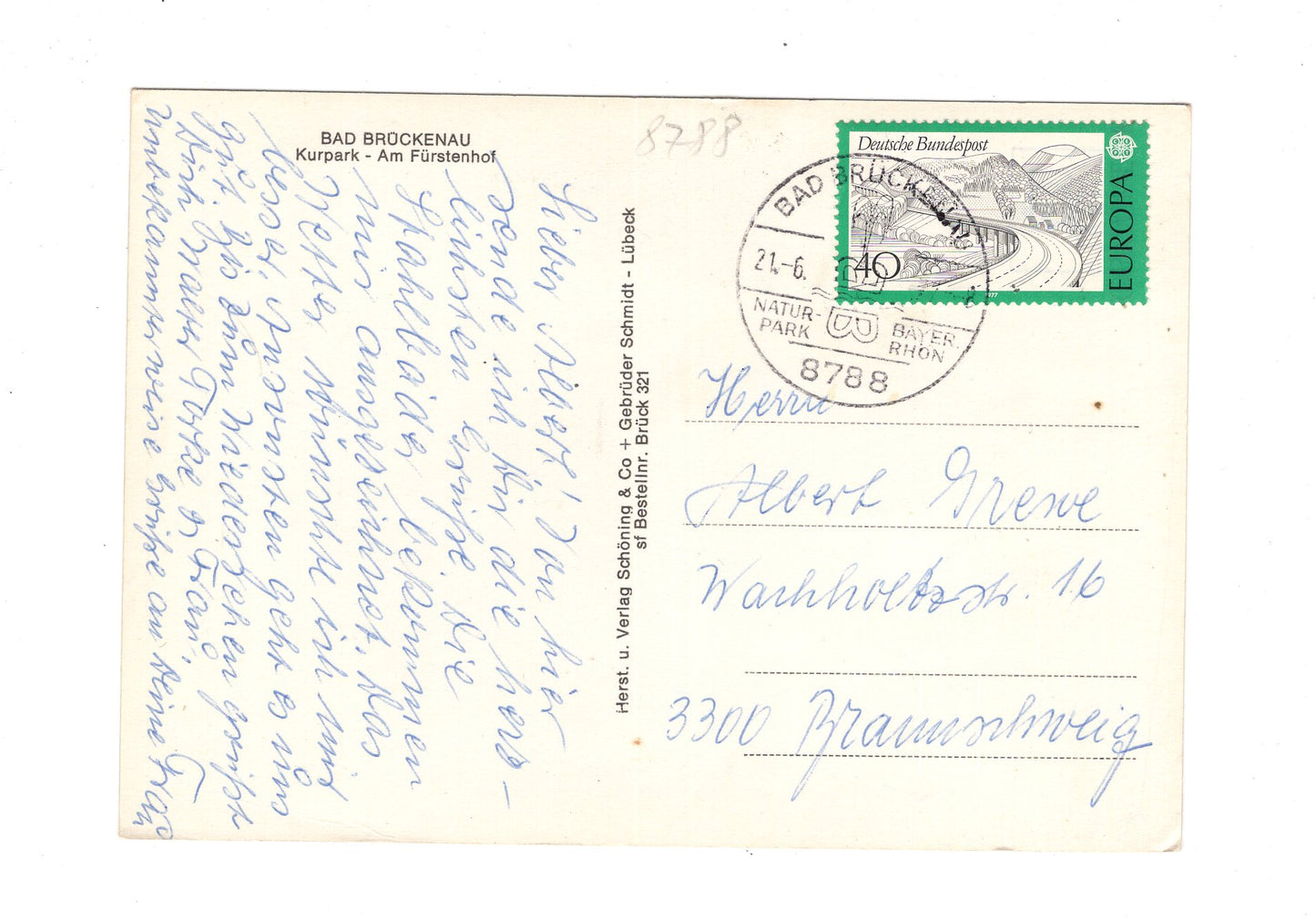 Ansichtskarte Bad Brückenau / Kurpark - Am Fürstenhof