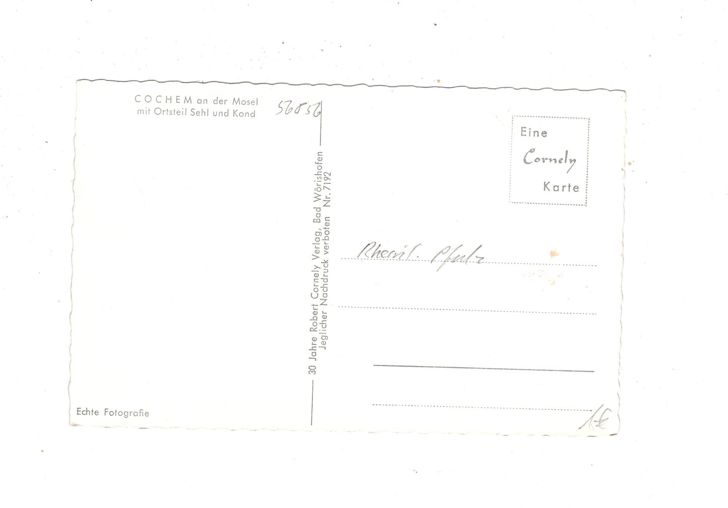 Ansichtskarte Cochem an der Mosel mit Ortsteil Sehl und Kond / M1-57